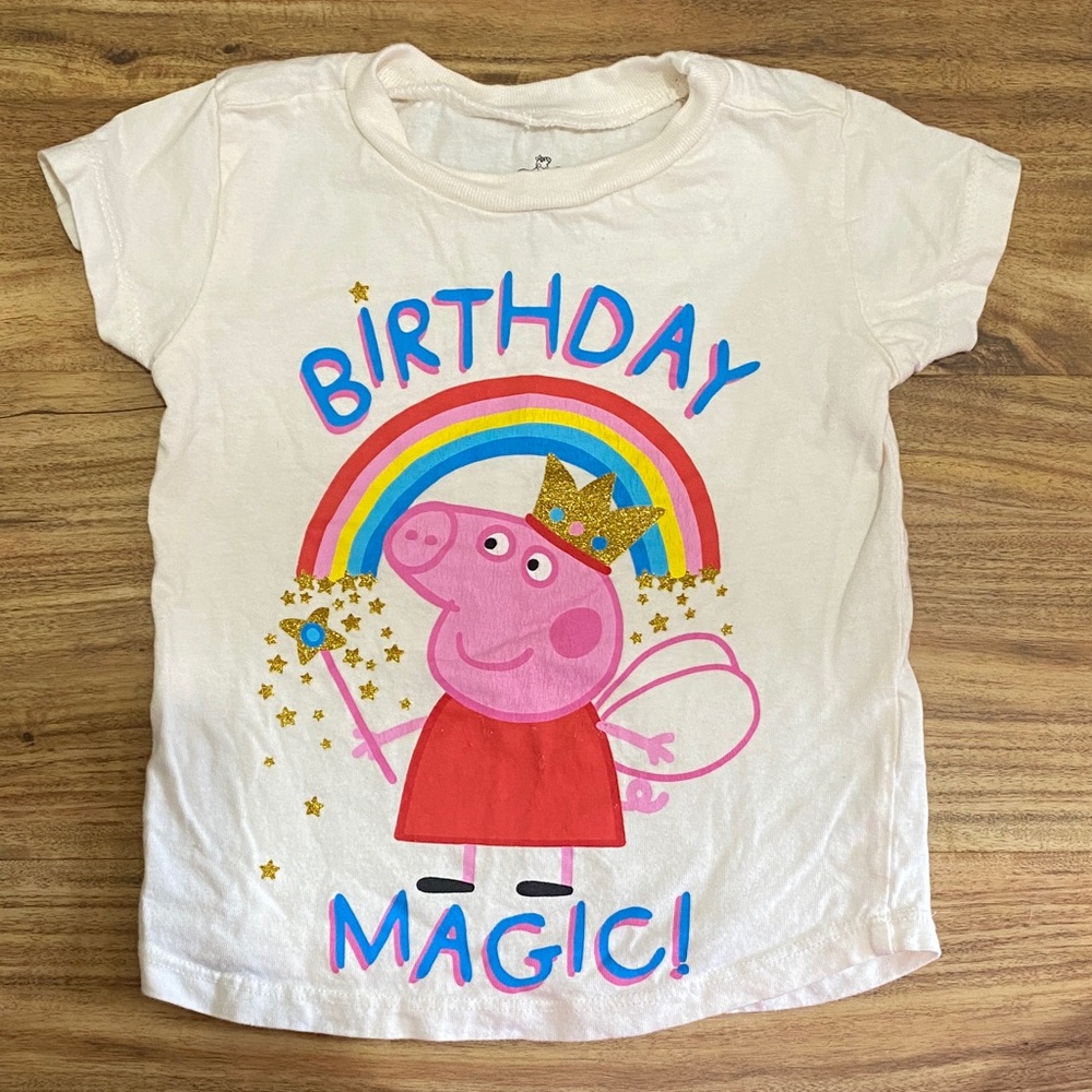 Peppa Pig Rainbow Magic T-Shirt - White & Pink